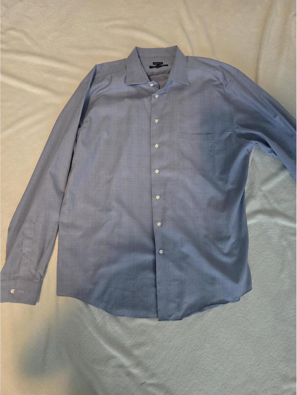 Pronto Uomo Men's 3XLT Blue Non-Iron Dress Shirt